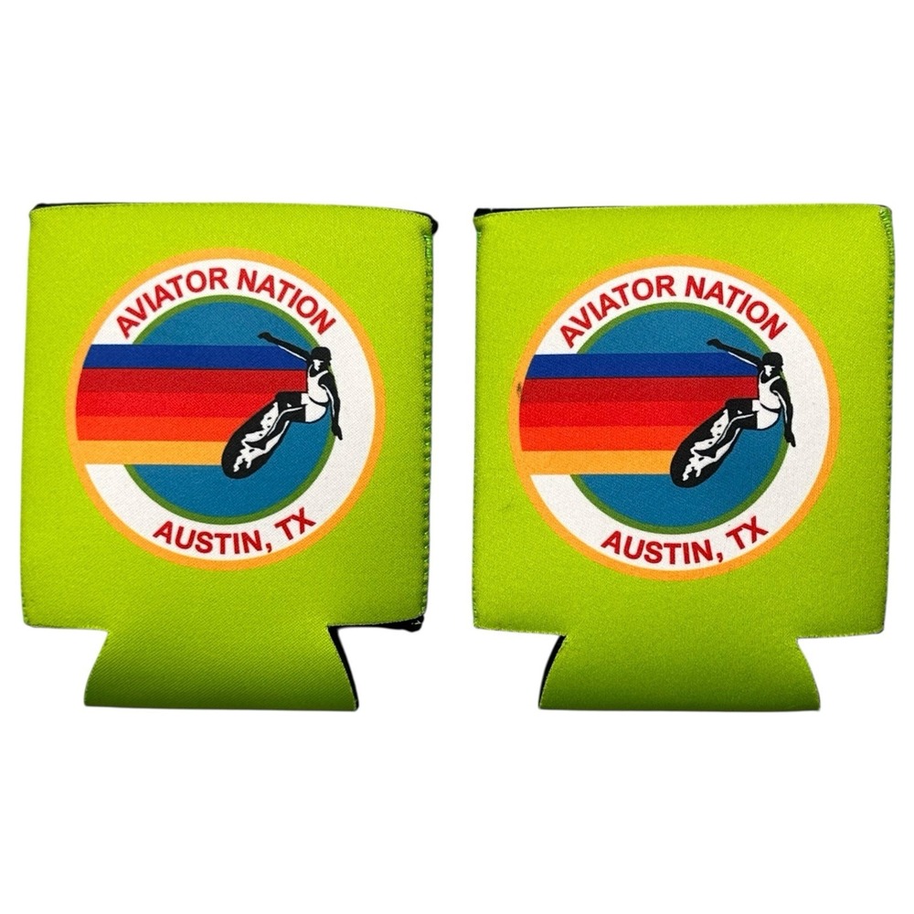 AVIATOR NATION Pink Koozie Drink Holder AUSTIN TX Surf Style‎ Can Cooler